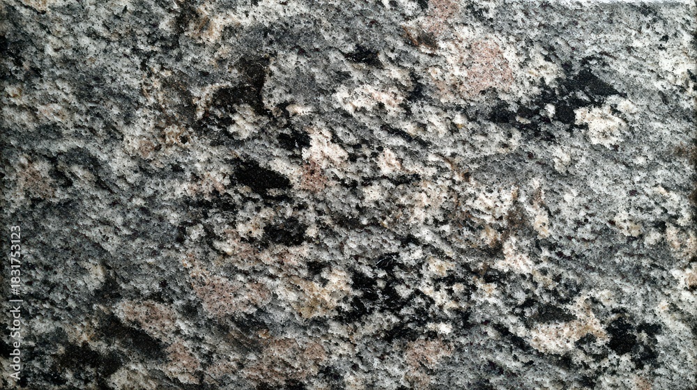 Fototapeta premium Granite surface macro shot with gray and black mineral specks