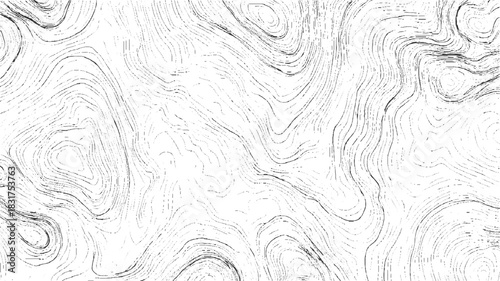 Black and white abstract topographic contour lines pattern background