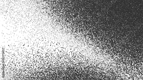 Black speckle texture gradient on white background abstract