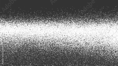 Black and white speckled texture gradient background with dense particles at bottom fading upwards abstract