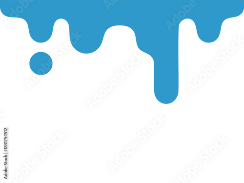 流れ落ちる水のしずく 滴る透明な水のシンプルなベクターイラスト