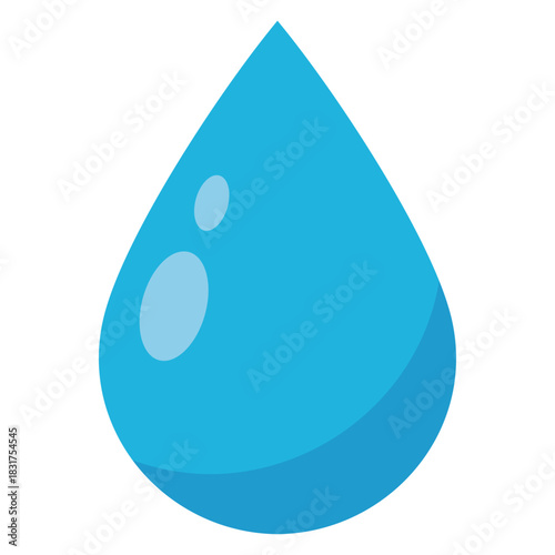 光沢のある一粒の水滴のシンプルなベクターイラスト 雫のアイコン