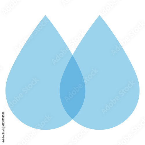 光沢と透明感のある複数の水滴のシンプルなベクターイラスト