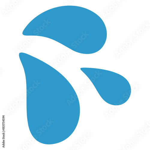 光沢と透明感のある複数の水滴のシンプルなベクターイラスト