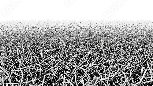 Abstract background with dense chaotic lines creating a textured field that fades into a white horizon