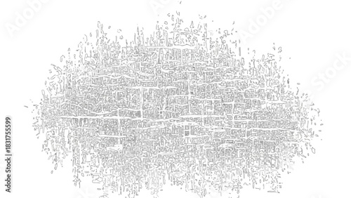 Detailed monochrome schematic of a complex digital network, an abstract representation of a futuristic city grid