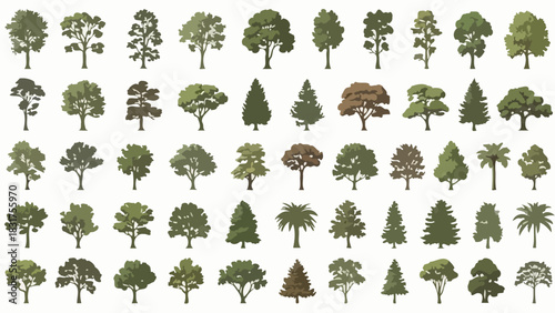 Diverse Collection of Stylized Trees for Environmental Design and Illustrations