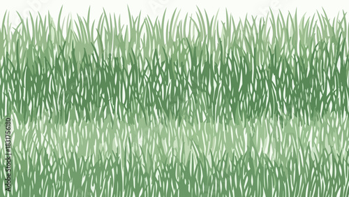 Green Grass Illustration A Detailed Depiction of Natural Meadow Vegetation in Vector Format