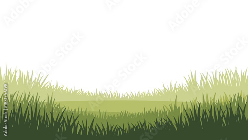 Lush Green Grass Field Illustration for Serene Backgrounds