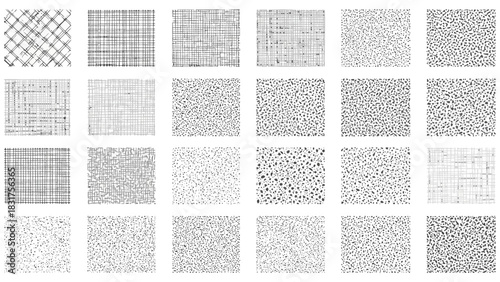 Set of 25 Black and White Abstract Textured Backgrounds for Design Projects