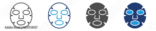 face mask icon set multiple style