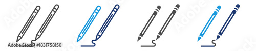 eyeliner pencils icon set multiple style