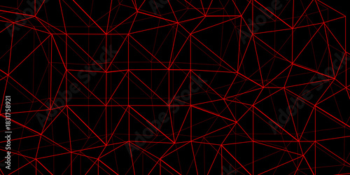 Abstract line background. abstract red lines with white background. Abstract triangle lowpoly lines, polygonal line seamless pattern. Black and red geometric background with low poly triangle