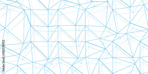 Abstract line background. abstract black lines with white background. Abstract triangle lowpoly lines, polygonal line seamless pattern. Blue and white geometric background with low poly triangle