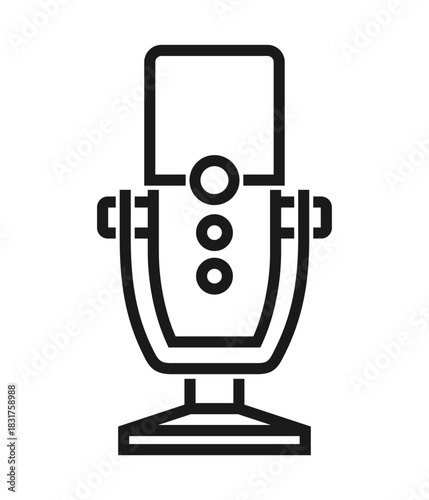 Microphone for video bloggers or streamers in bold line