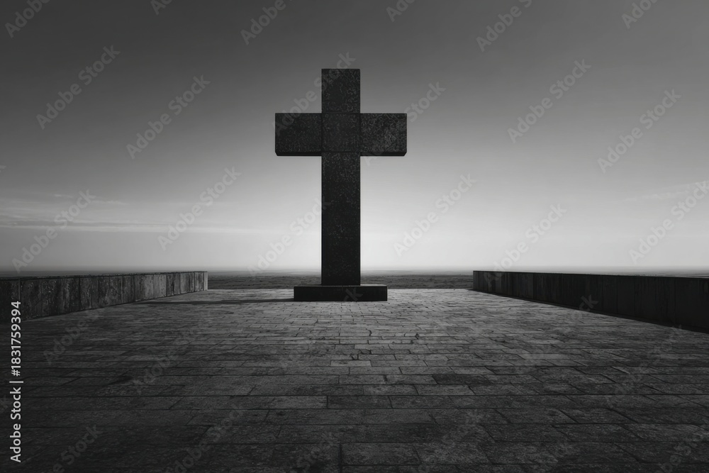 Naklejka premium Monumental Cross at Sunrise