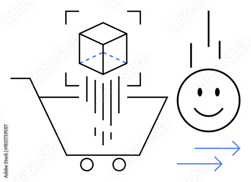 E-commerce technology. E-commerce improvements thumbs up 3D product visualization, online shopping efficiency, and user satisfaction. For retail, technology solutions, innovation, customer