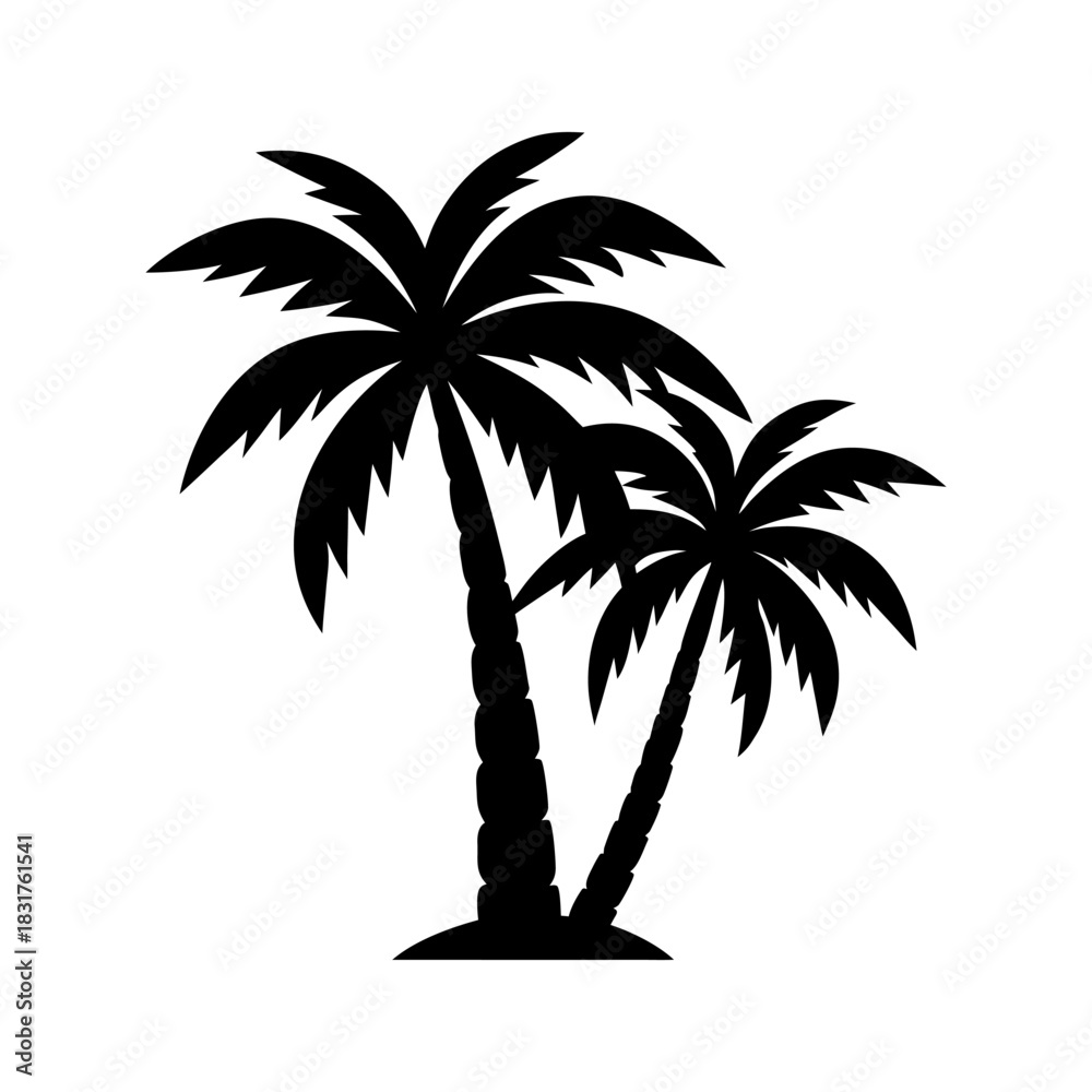 Fototapeta premium Tropical Nature Palm Silhouette Icon.