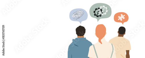 People with different elements of thoughts. 