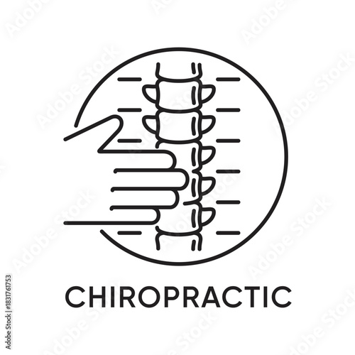 Chiropractic Spinal Adjustment Line Icon