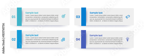Business infographic template with 4 options or steps. Can be used for workflow layout, diagram, annual report, web design	
