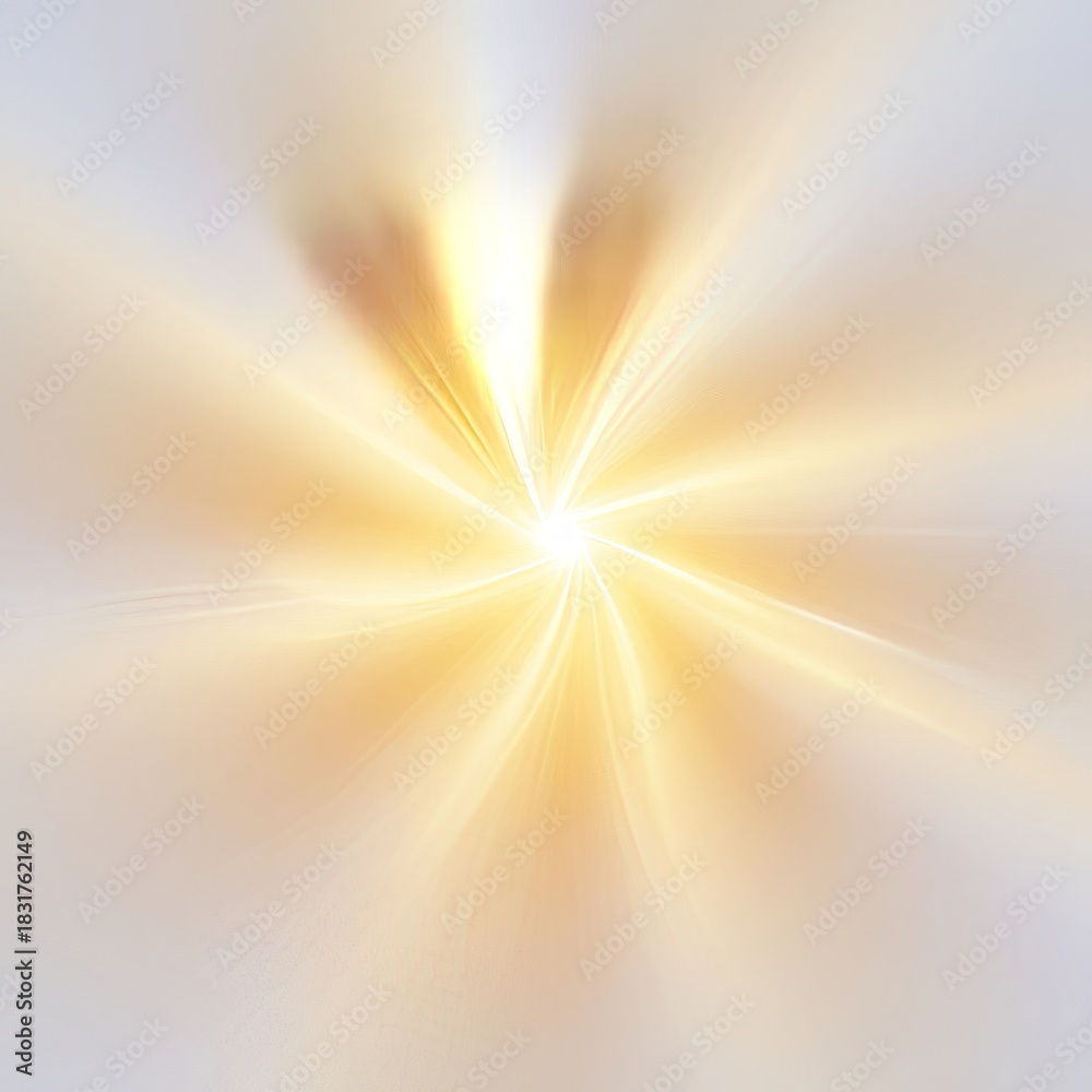 Fototapeta premium Bright golden sunburst effect with soft light rays and blurred background