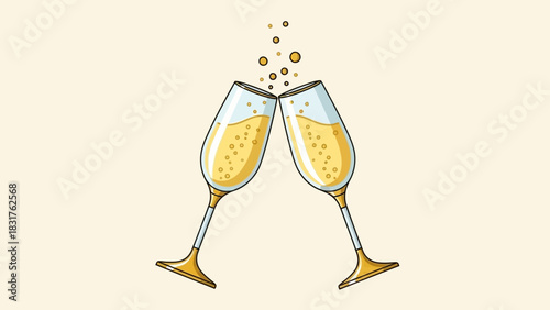 Raise a glass to celebrate success with a champagne toast for New Year's, milestones, or achievements with bubbly drinks