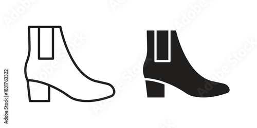 Ankle boots icon template color editable. for graphic and web design.