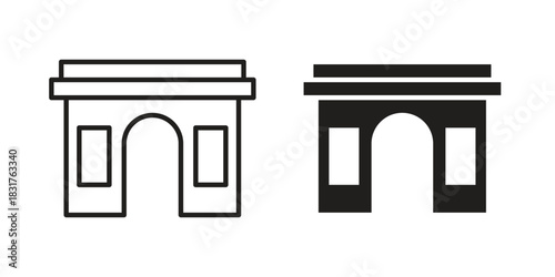 Arc de Triomphe icon template color editable. for graphic and web design.