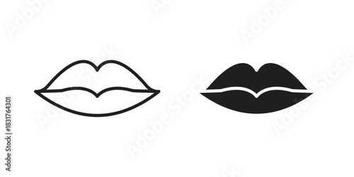 Big lips icon template color editable. for graphic and web design.