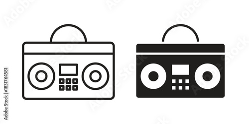 Boombox icon template color editable. for graphic and web design.