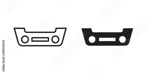 Car bumper icon template color editable. for graphic and web design.