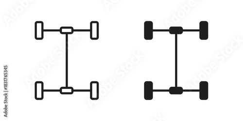 Car chassis icon template color editable. for graphic and web design.