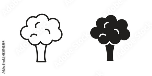 Cauliflower icon template color editable. for graphic and web design.
