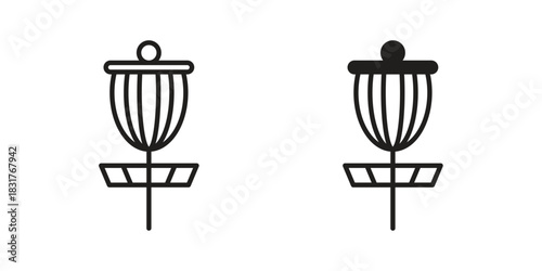 Disc golf icon template color editable. for graphic and web design.
