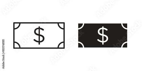 Dollar notes icon template color editable. for graphic and web design.