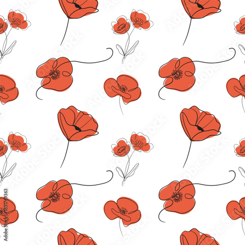 Elegant Hand drawn of flowers. Vector illustration.