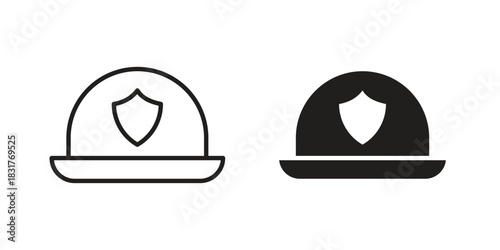 Firefighter hat icon template color editable. for graphic and web design.