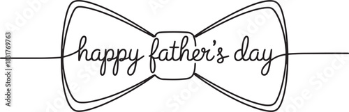 one-line drawing illustration of a bow tie with Father's Day text