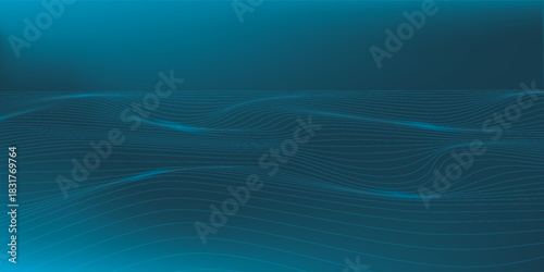 Dot white blue wave light screen gradient texture background. Abstract technology big data digital background. 3d rendering.