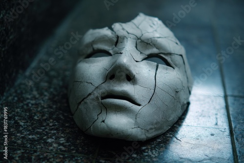 Wallpaper Mural Cracked Mask Symbolism Torontodigital.ca