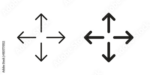 Four directions icon template color editable. for graphic and web design.