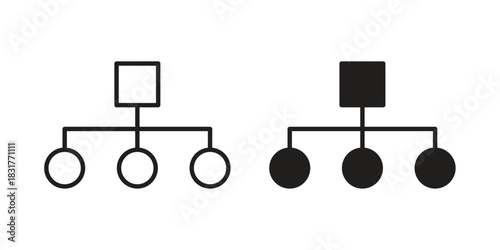 Hierarchical structure icon template color editable. for graphic and web design.