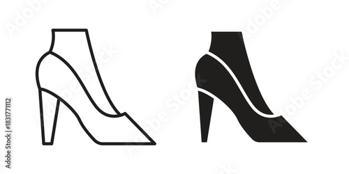 High heel shoes icon template color editable. for graphic and web design.