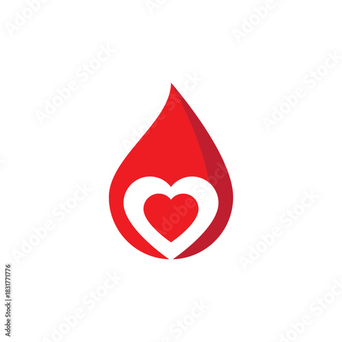 Blood drop and heart