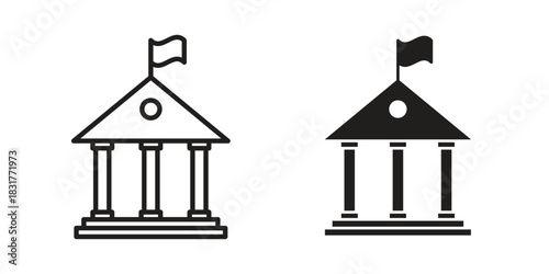 Institution icon template color editable. for graphic and web design.