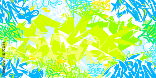 Cool Abstract Urban Street Art Graffiti Style Vector Illustration Background Template	
