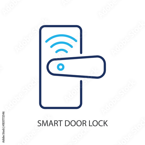 Smart door lock thin line icons. Original vector illustration.
