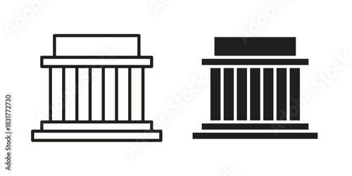 Lincoln memorial icon template color editable. for graphic and web design.