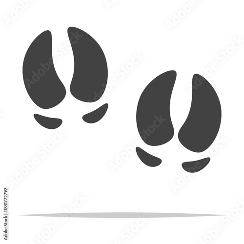 Pig footprint paw icon vector isolated illustration